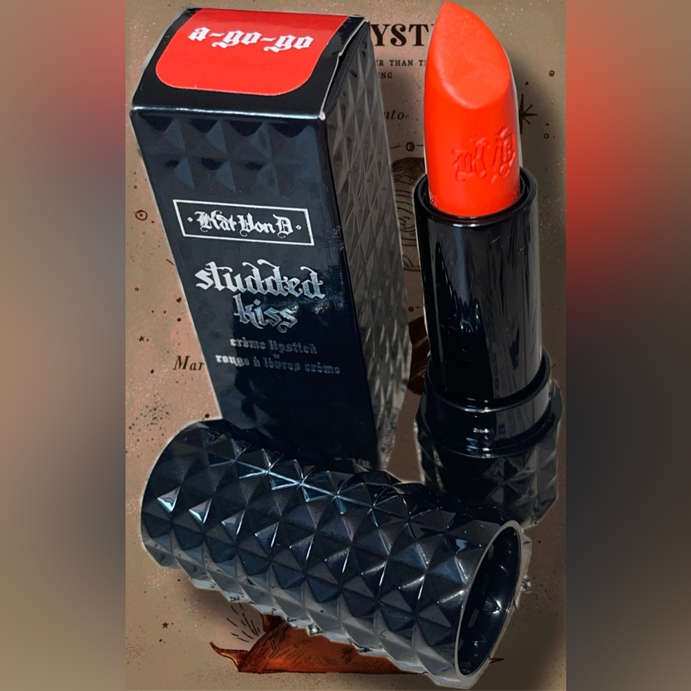 Kat Von D Studded Kiss crème lipstick in a go-go